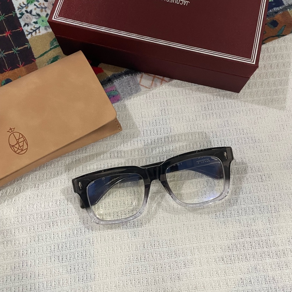 Jacques Marie Mage Black to Clear Ombre Square Glasses